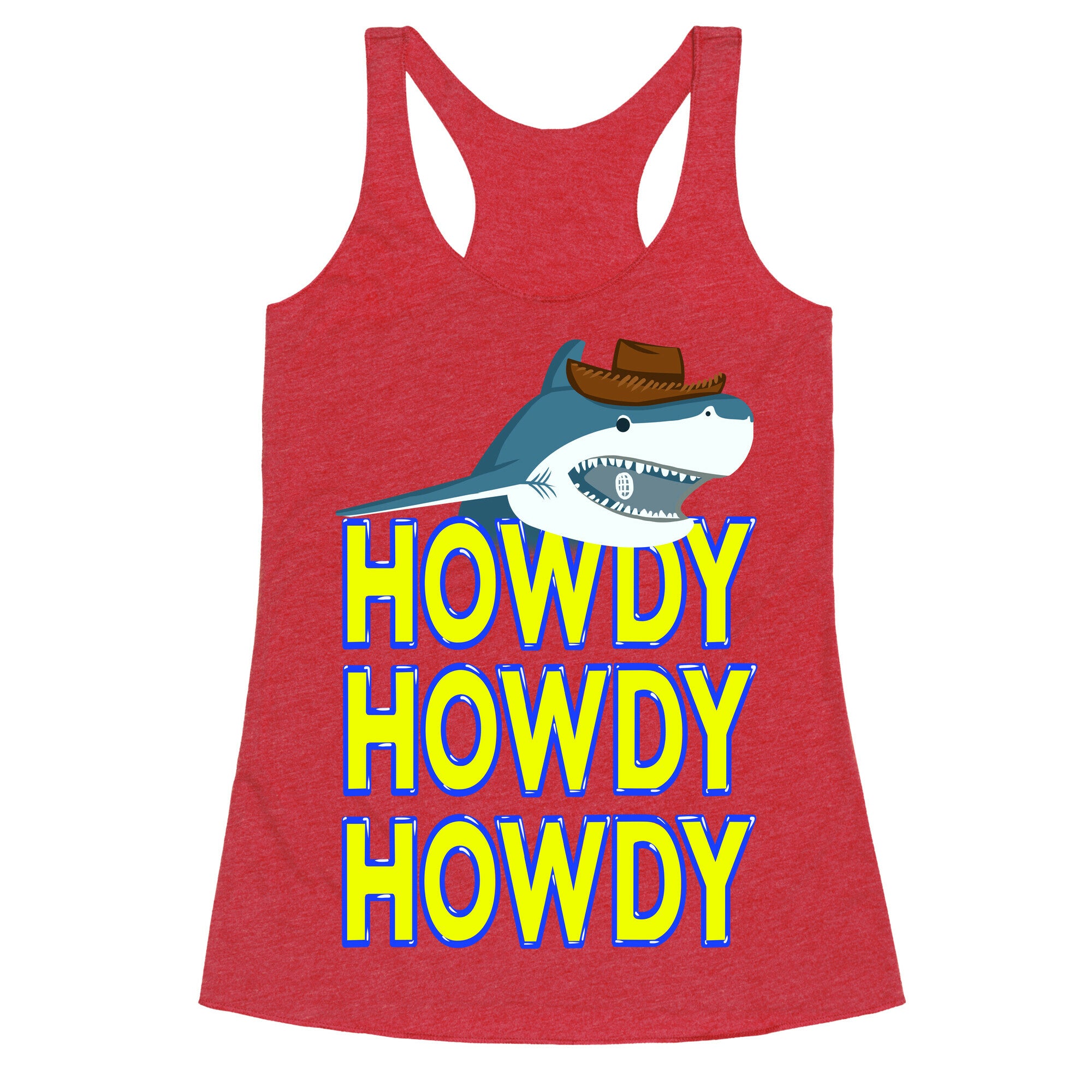 Howdy Shark Racerback Tank